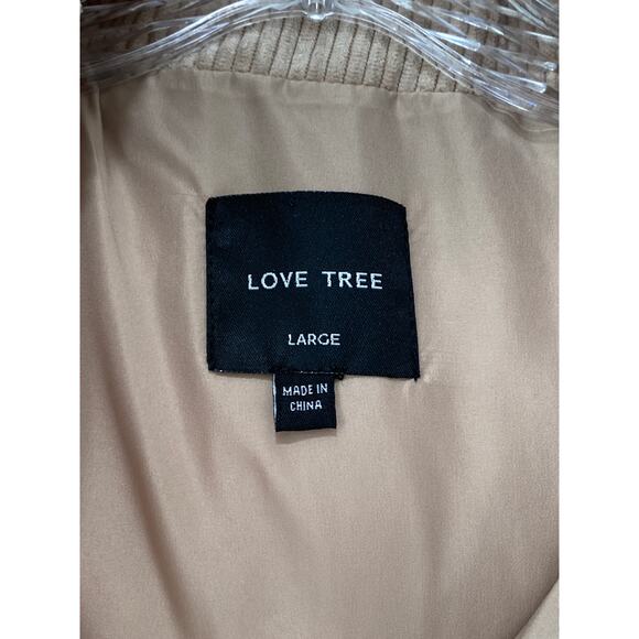 Tan Corduroy Cropped Puffer Vest Sz L Pockets Full Zip Neutral Gorpcore Ribbed - Picture 7 of 12